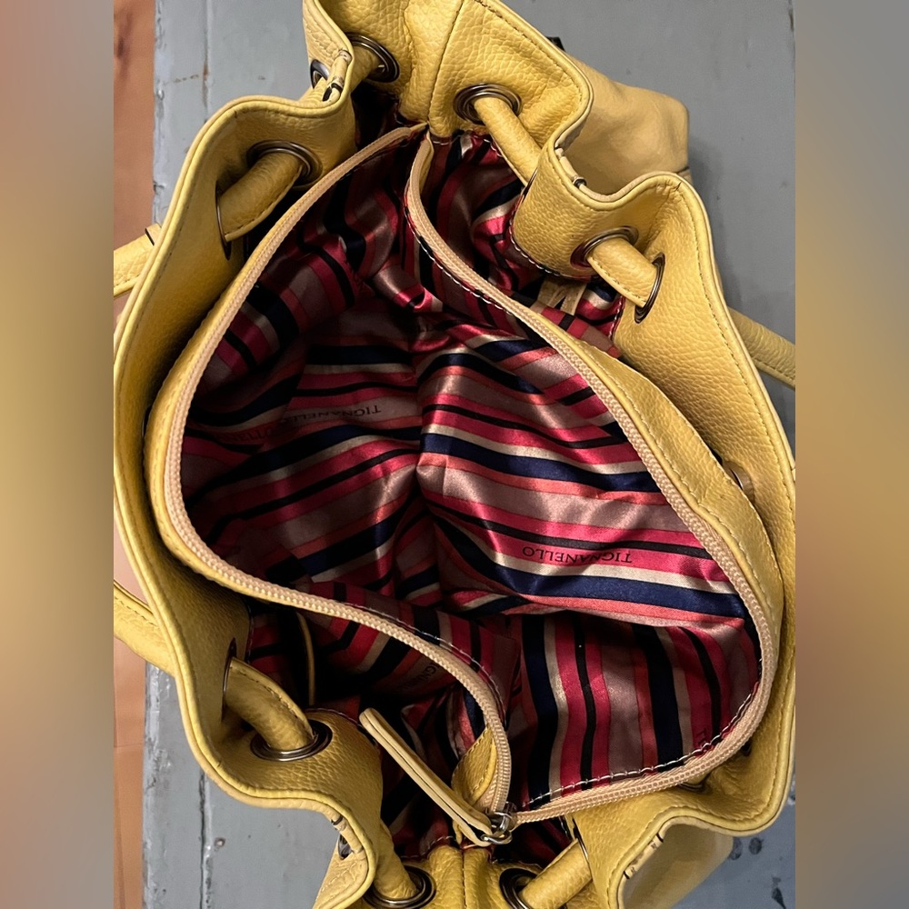 Tignanello Yellow Leather Women's Hand Bag - Picture 7 of 12